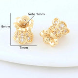 14K Plated Brass Zircon Beads for DIY Jewelry Making