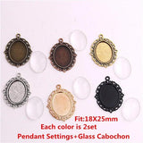 18*25mm Oval Cabochons Bases Jewelry Settings Pendant Bezel Trays