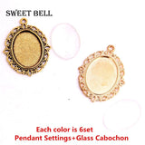 18*25mm Oval Cabochons Bases Jewelry Settings Pendant Bezel Trays