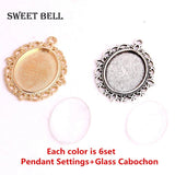 18*25mm Oval Cabochons Bases Jewelry Settings Pendant Bezel Trays