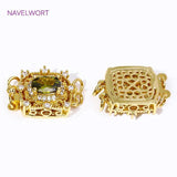 18K Plated Brass Zircon Clasp for DIY Jewelry Making