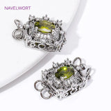 18K Plated Brass Zircon Clasp for DIY Jewelry Making