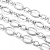1m Stainless Steel Oval Cable Chain for DIY Necklace Craft Jewelry Making
