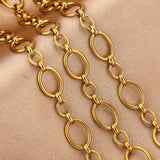 1m Stainless Steel Oval Cable Chain for DIY Necklace Craft Jewelry Making