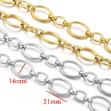 1m Stainless Steel Oval Cable Chain for DIY Necklace Craft Jewelry Making