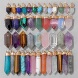 Hexagonal Prism Bullet Stone Pendants for DIY Jewelry Making