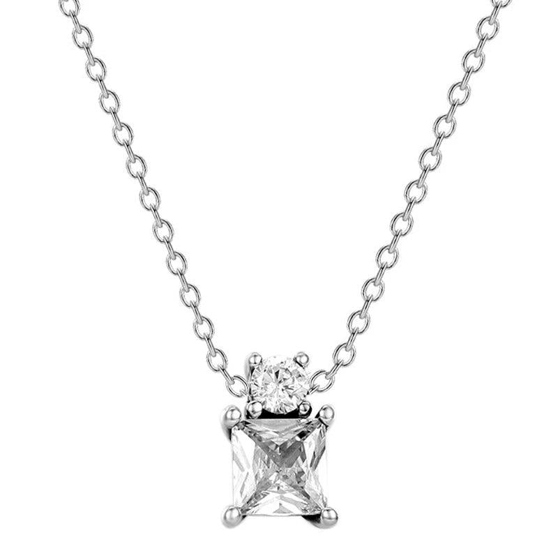 925 Silver Double Heart Pendant Necklace for Charm Jewelry