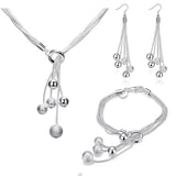 925 Silver Tassels Beads Set Wedding Gift