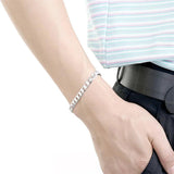 925 Silver Charm Geometry Chain Bracelet Necklace Set