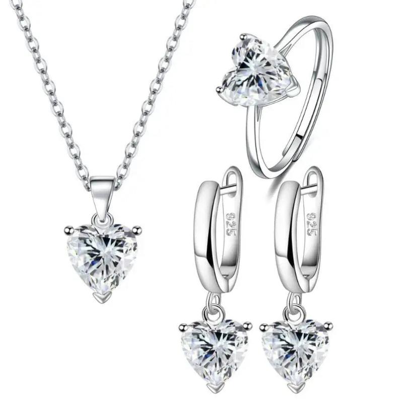 Love Heart Zirconia Jewelry Set for Women