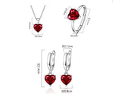 Love Heart Zirconia Jewelry Set for Women