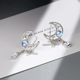 925 Silver Crystal Moon Jewelry Set