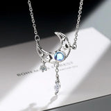 925 Silver Crystal Moon Jewelry Set