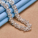 ALIZERO 925 Silver Faucet Chain Necklace & Bracelet Set
