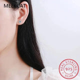 D Moissanite Bezel Stud Earrings Pendant Necklace Set