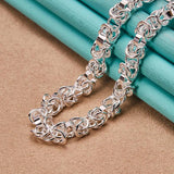 925 Silver Chain Bracelet Necklace Set Wedding Party Charm