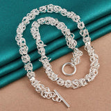 925 Silver Chain Bracelet Necklace Set Wedding Party Charm