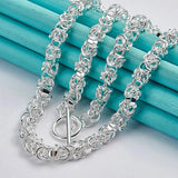 925 Silver Chain Bracelet Necklace Set Wedding Party Charm
