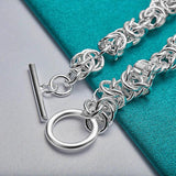 925 Silver Chain Bracelet Necklace Set Wedding Party Charm