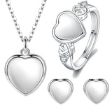 925 Silver Heart Set Jewelry for Women