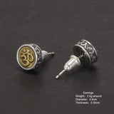 925 Sterling Silver Rotating Ring Earrings with OM Symbol