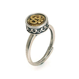 925 Sterling Silver Rotating Ring Earrings with OM Symbol