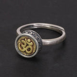 925 Sterling Silver Rotating Ring Earrings with OM Symbol