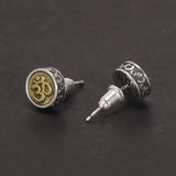 925 Sterling Silver Rotating Ring Earrings with OM Symbol