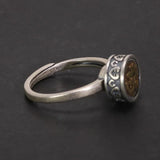 925 Sterling Silver Rotating Ring Earrings with OM Symbol
