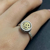 925 Sterling Silver Rotating Ring Earrings with OM Symbol