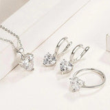 Heart Zircon Jewelry Set Wedding Bridal Chain