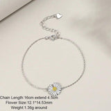 925 Sterling Silver Daisy Bracelet Small Fresh Lovely Jewelry