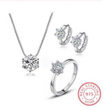 Moissanite Diamond Sets For Women - Necklace, Rings, Earring