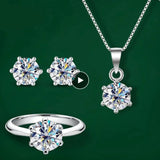 Moissanite Diamond Sets For Women - Necklace, Rings, Earring
