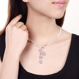 925 Sterling Silver 5 Star Necklace Bracelet Set Wedding Party Jewelry
