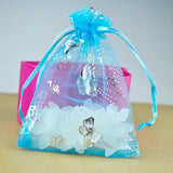 100pcs Lake Organza Bag 7x9cm Butterfly Wedding Favor Drawstring Pouch Gift Bag