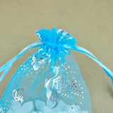 100pcs Lake Organza Bag 7x9cm Butterfly Wedding Favor Drawstring Pouch Gift Bag