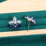 Topaz Bride Silver Jewelry Set for Women Wedding Earrings Ring Necklace
