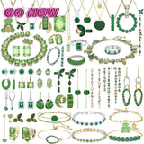 Austria Green Crystal Charm Jewelry Set