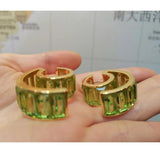 Austria Green Crystal Charm Jewelry Set