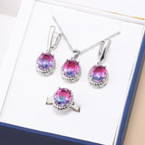 925 Silver Colorful Jewelry Set for Women