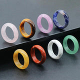 Natural Crystal Stone Ring Charm Round Amethyst Finger Ring for Women High Party
