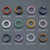 Natural Crystal Stone Ring Charm Round Amethyst Finger Ring for Women High Party