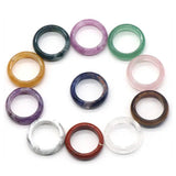 Natural Crystal Stone Ring Charm Round Amethyst Finger Ring for Women High Party