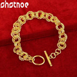 24K Bracelet Chain Birthday Party Wedding Engagement Charm Jewelry