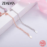 925 Silver Rose Heart Zircon Bracelet Chains