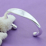 925 Silver Flat Torque Cuff Bracelet - Women Wedding Jewelry