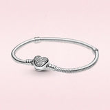 925 Silver Plated Mouse Heart Bracelet Love Fit Original Castle Bracelet