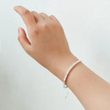 925 Silver Bracelet Irregular Beads Geometric Punk Hearts for Women
