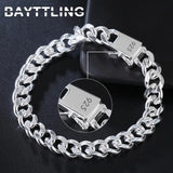925 Sterling Silver 10MM Cuban Chain Bracelet 8 Inches